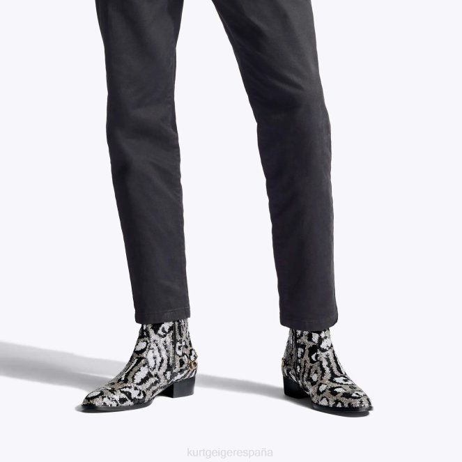 Kurt Geiger hombres Lentejuelas de ginebra de Londres 2LPR654 | calzados combinación beige